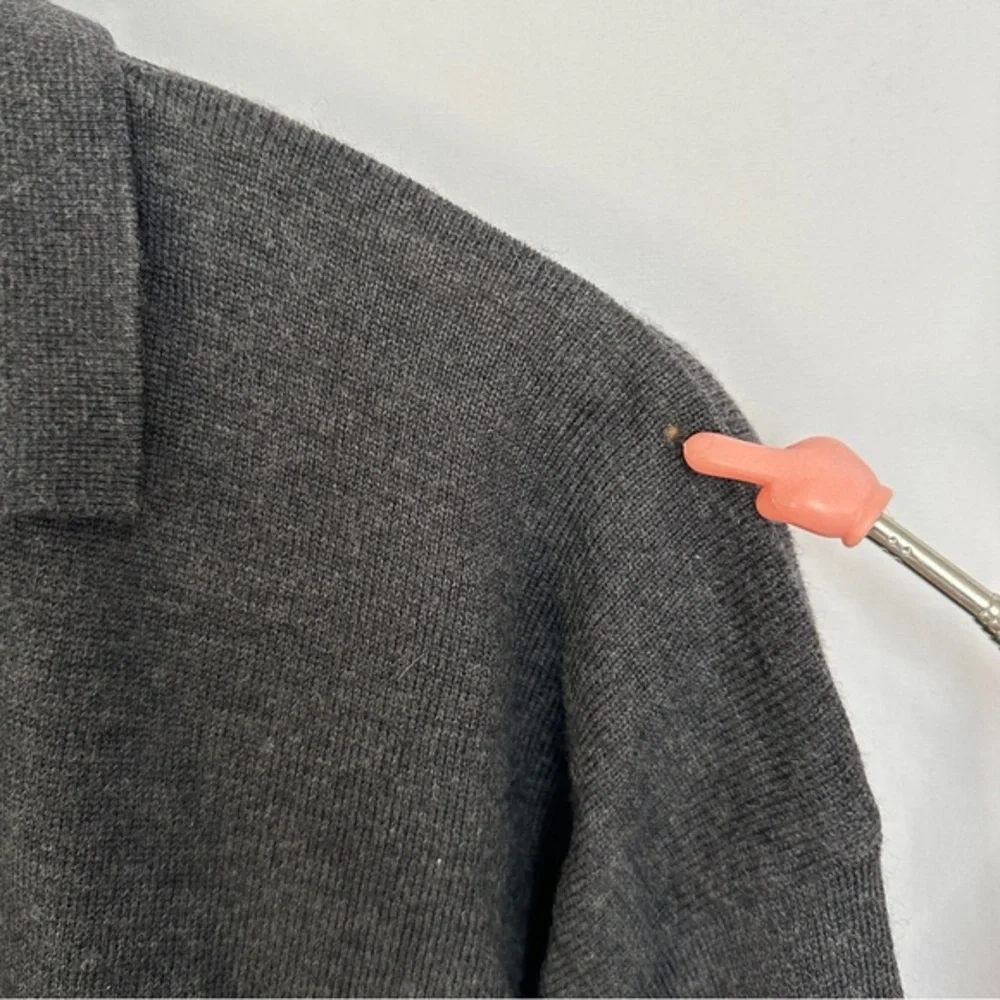 Bridges Sweater Mens XL 100% Fine Merino Wool‎ Made In Italy Collared Black